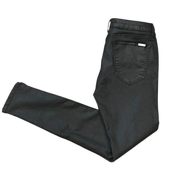 Zara Black Vegan Leather Moto Jeans - Picture 7 of 11